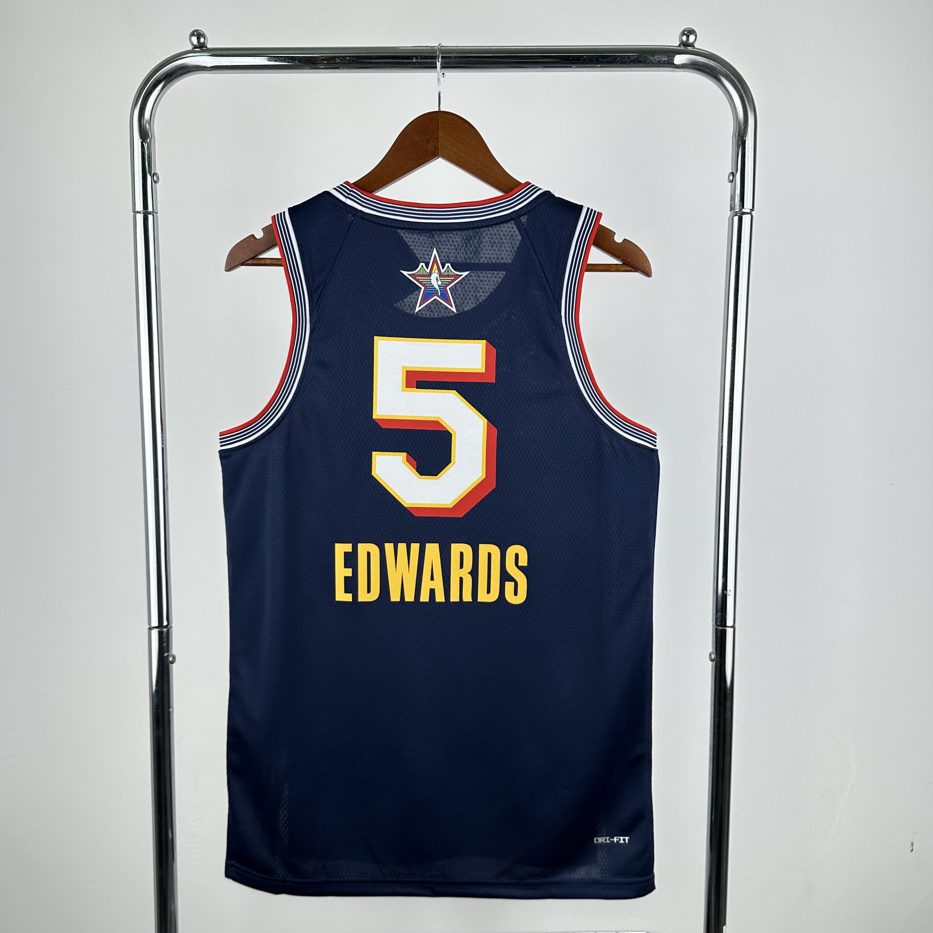 Men 2025 All star 5 Edwards Drak Blue Jordan Edition NBA Jersey